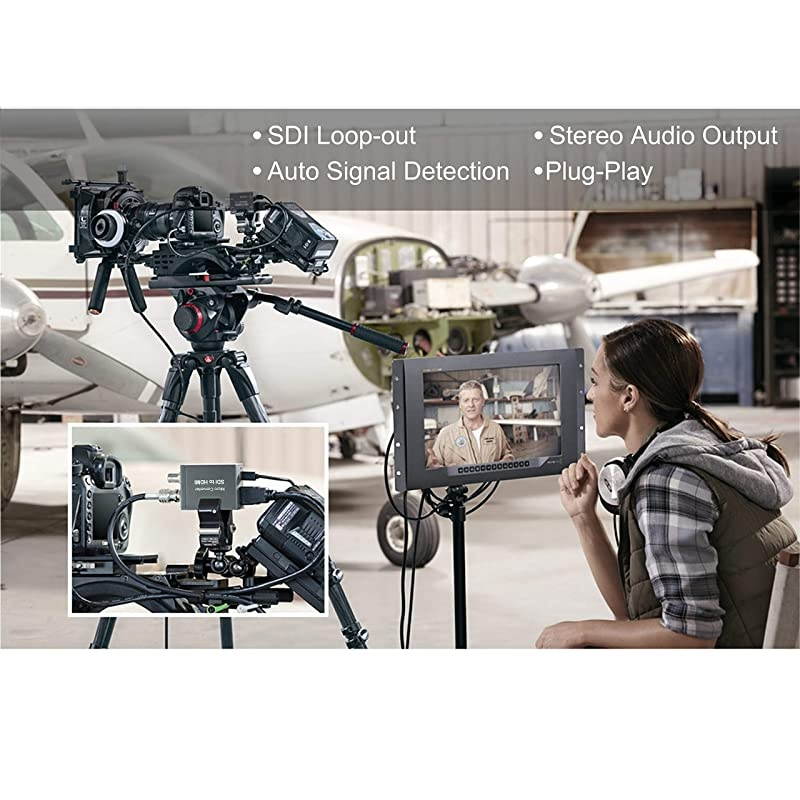 Micro Converter SDI to HDMIwith Power Supply3GSDIHDSDISDSDI to HDMI Converter AdapterSDI in HDMI out SDI Loopout1080P Video Audio SplitterSupport HDCP 13 for Camcorder Camera to TV