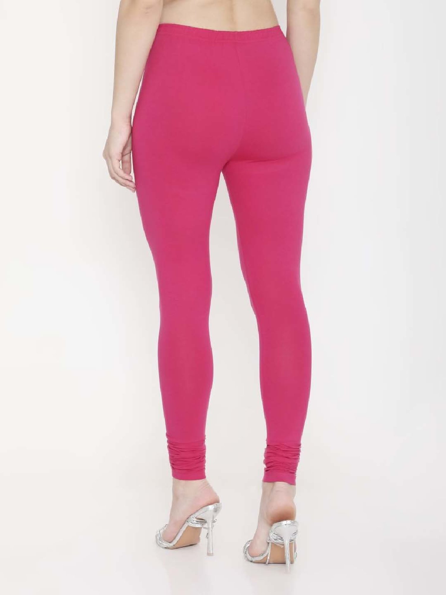 FEELINGS Pink Plain Churidar Leggings