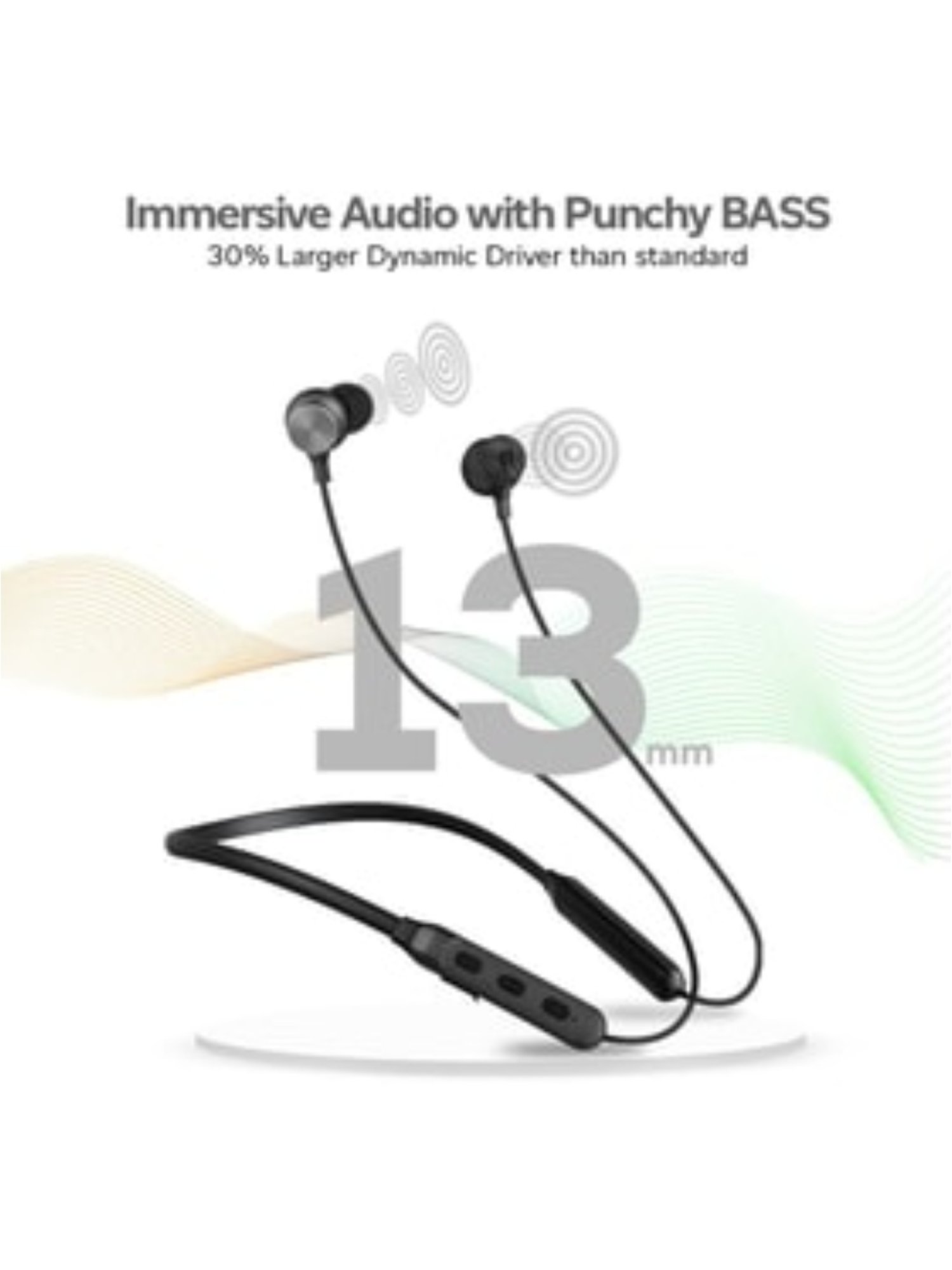 PTron Tangent Duo Bluetooth 5.2 Wireless in-Ear Earbuds with Mic, 24 Hours Playback (Black)