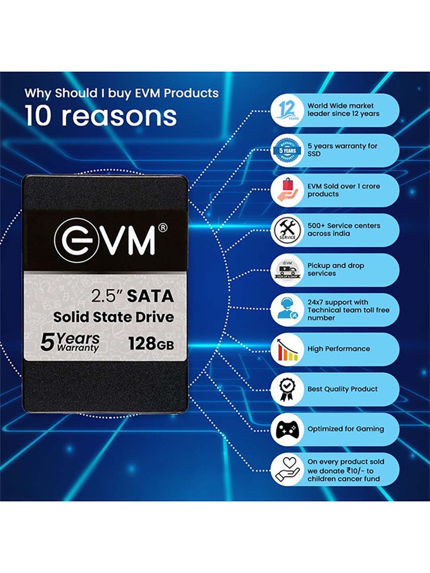 EVM EVM25 128GB 2.5 inch SATA Internal SSD (Black)