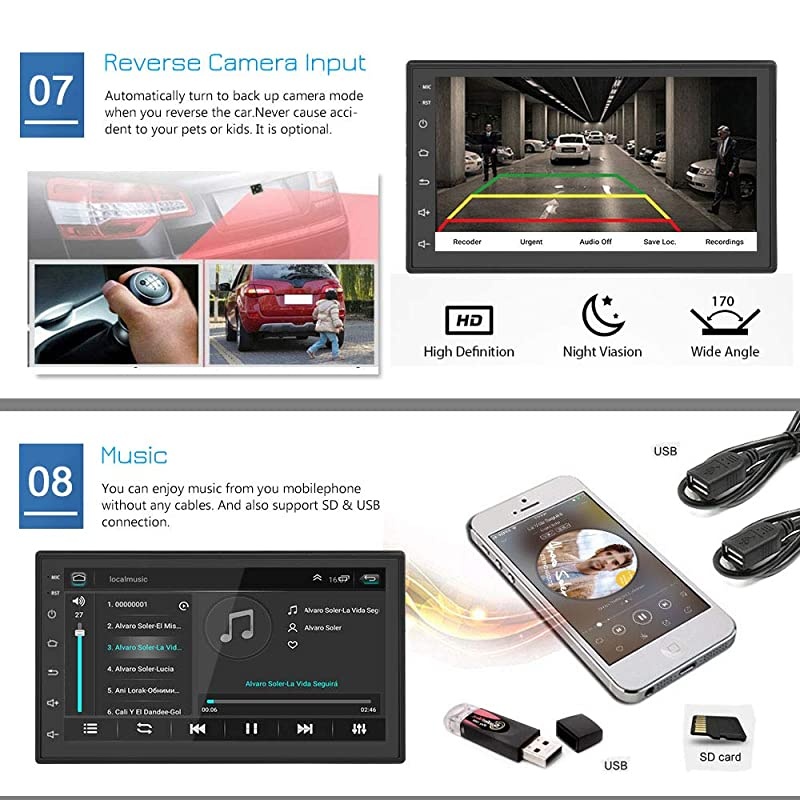 Android 81 Double Din Car Stereo Navigation Bluetooth Touch Screen Car Multimedia Radio Support NetflixMirror Link Play