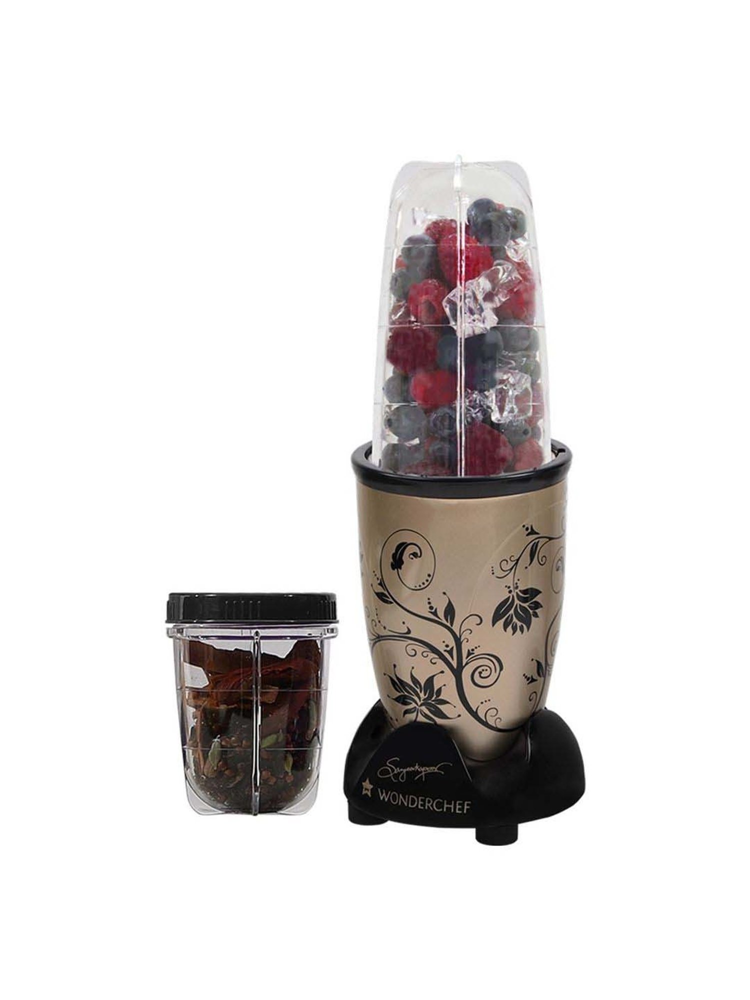 Wonderchef Nutri-Blend 22000 RPM Mixer-Grinder with 3 unbreakable jars (400W, Champagne)