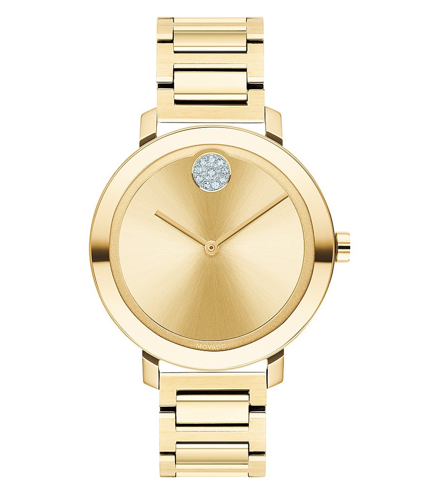 Movado Bold Evolution Swiss Quartz Analog Pale Gold Bracelet Watch