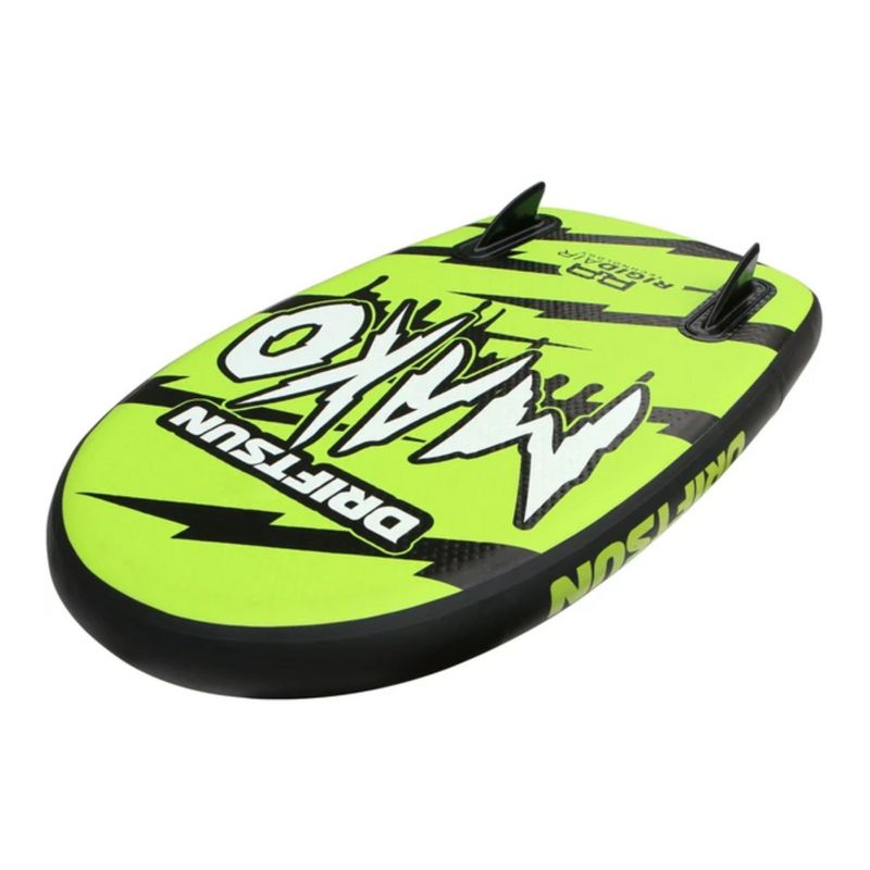 Driftsun Mako 42 Inch Inflatable Lightweight Bodyboard Package w/ Travel Storage Board Straps and Pump for Beginner Kid and Adult Water Sports, Green