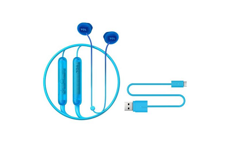 TCL Ocean Blue Wireless In-ear Bluetooth Headphones with Mic - SOCL200BTBL - Stereo - Wireless - Bluetooth - 32.8 ft - 32 Ohm - 15 Hz - 22 kHz