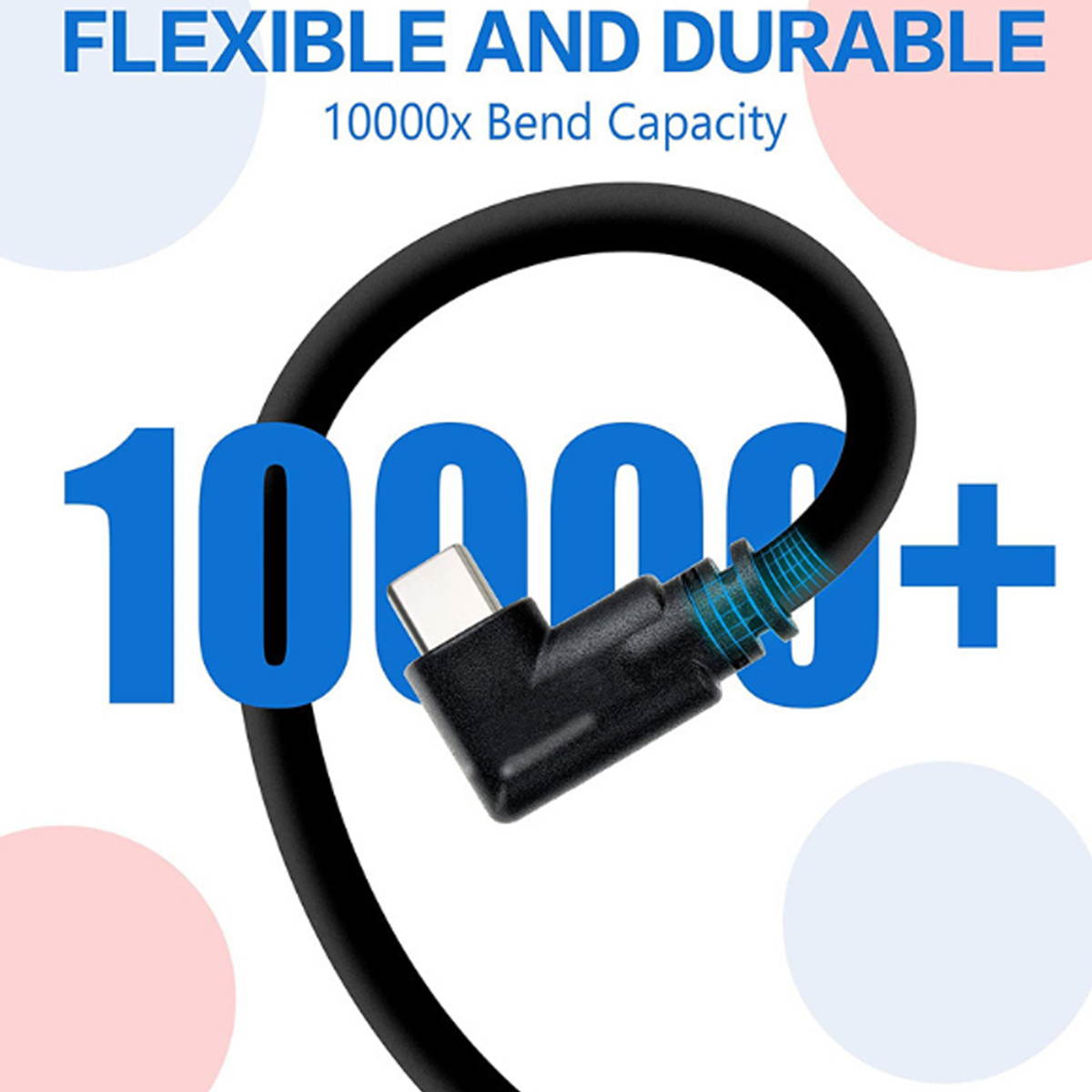 Link Cable for Oculus Quest 2/Quest 16ft (5M) Cable for PC Gaming and Charging | High Speed Data Transfer & Fast Charger Cord Angled Type C USB3.2 Gen1 to USB Type A Power Cable (16ft/5m), VR12