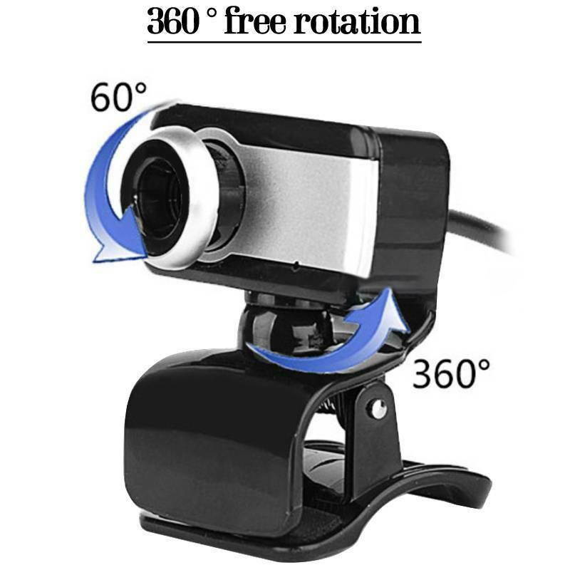 Rotatable Webcam USB 2.0 Clip-On Camera Video Calling Built-in Microphone PC Laptop Desktop Computer Web Cam USA~