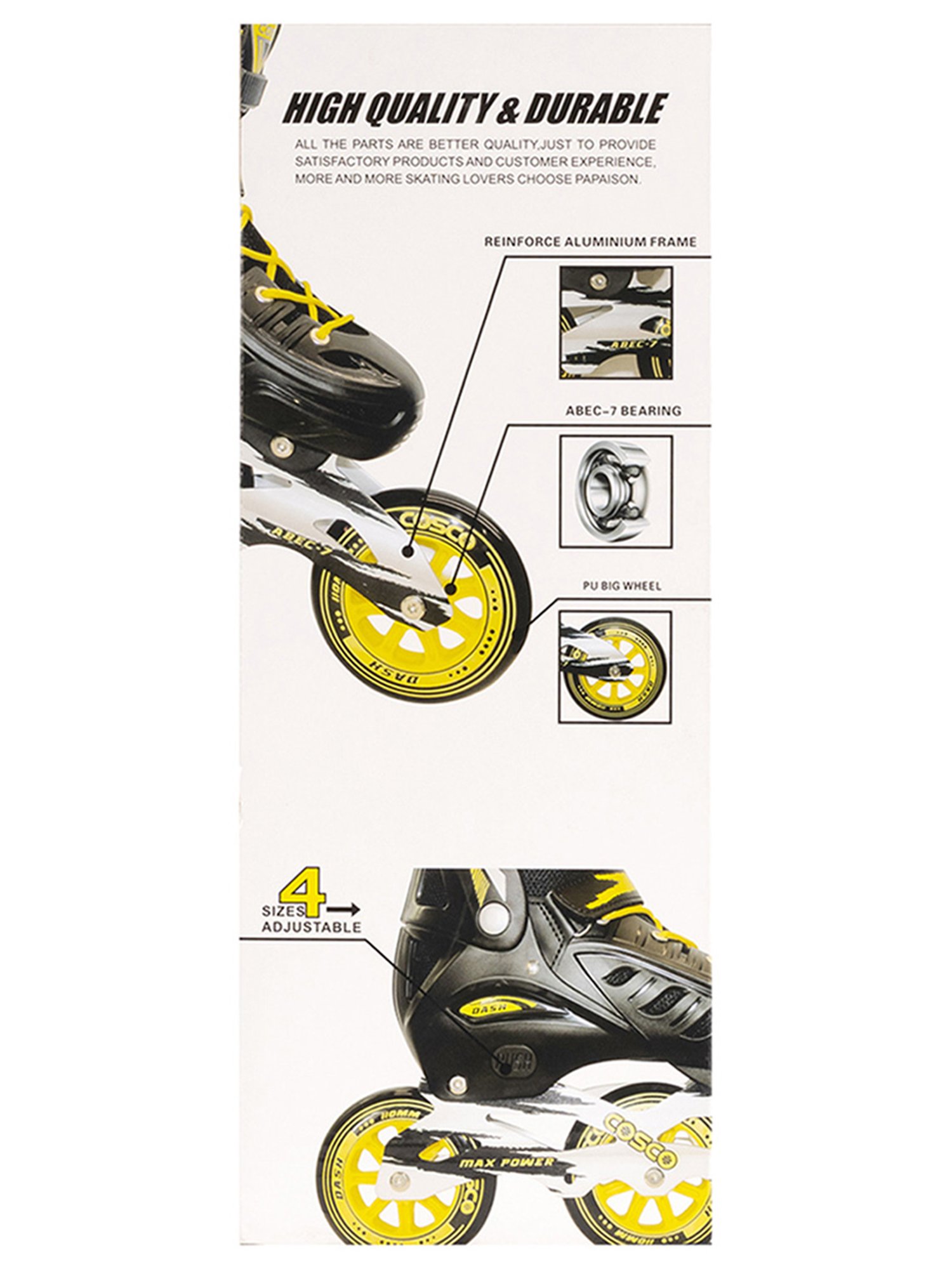Cosco Inline Skate Dash Roller Skates (Black) Size - Standard