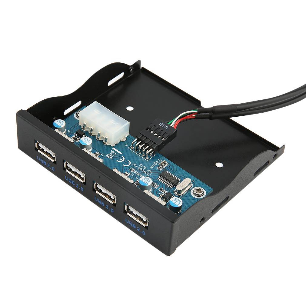 3.5 Inch Floppy Front Panel 4 Port USB Expansion Adapter Connector Mobile Rack