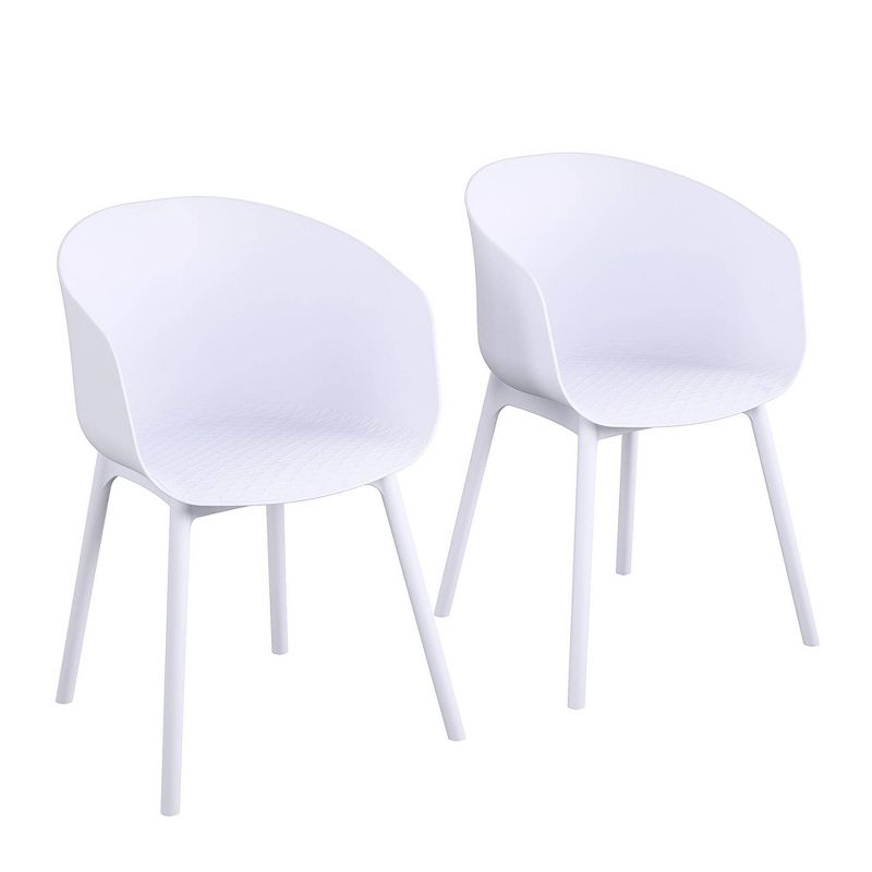 York 2pk XL Indoor/Outdoor Dining Chairs - White - Novogratz