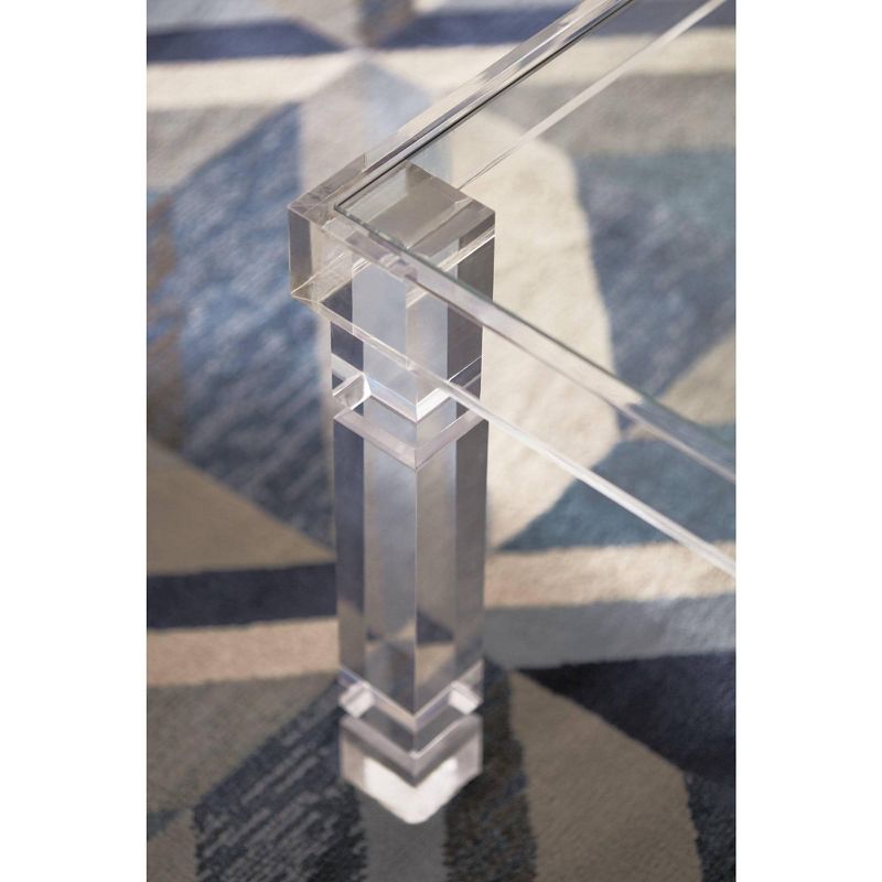 55 Downing Street Marley 42" Wide Clear Acrylic Rectangular Coffee Table