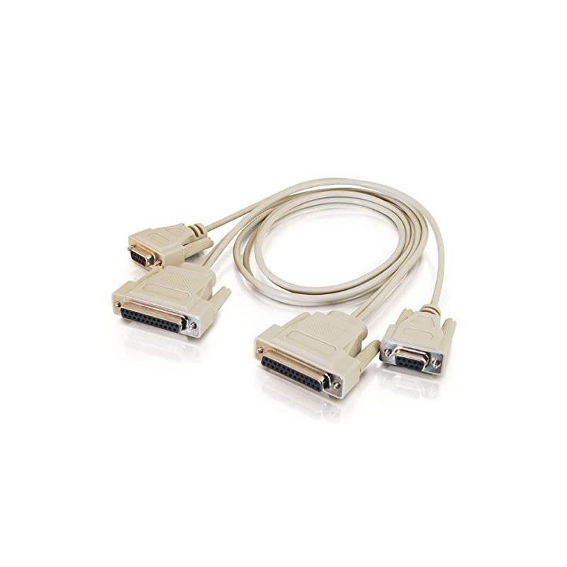 02897 DB9 Female to DB25 Female Universal Serial LapLink Compatible Cable Beige 6 Feet 182 Meters