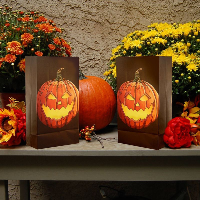 6ct Battery Operated Luminaria Kit- with Timer - Jack O' LED Lantern