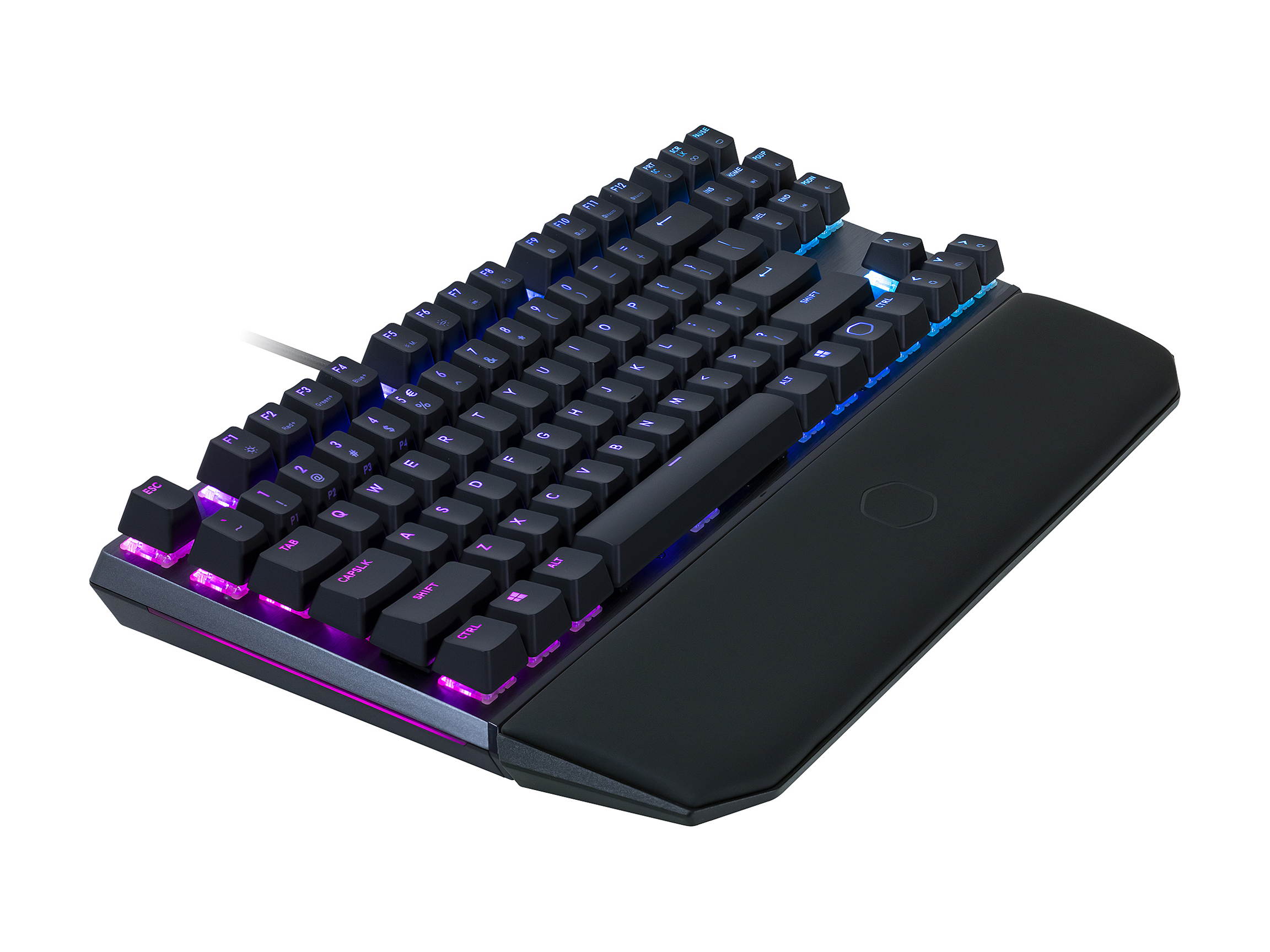 MasterKeys MK750 Mechanical Gaming Keyboard with Cherry MX Blue, RGB Per-Key lighting, and Removable Wrist Rest by Cooler Master