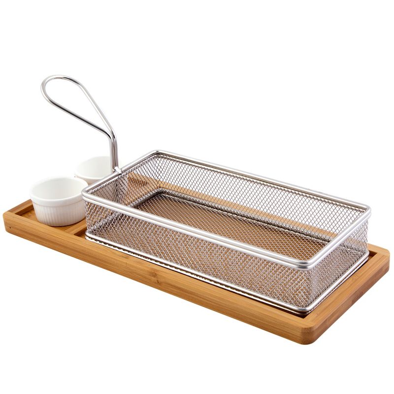 Spectrum Bloom Arched 2-Tier Steel Fruit Server - Satin Nickel