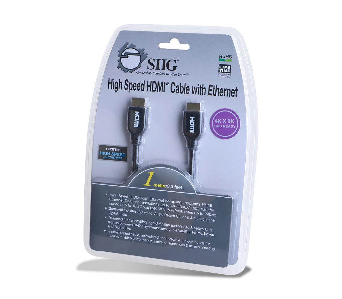 SIIG 1 Meter - High Speed HDMI Cable with Ethernet (CB-H20412-S1)