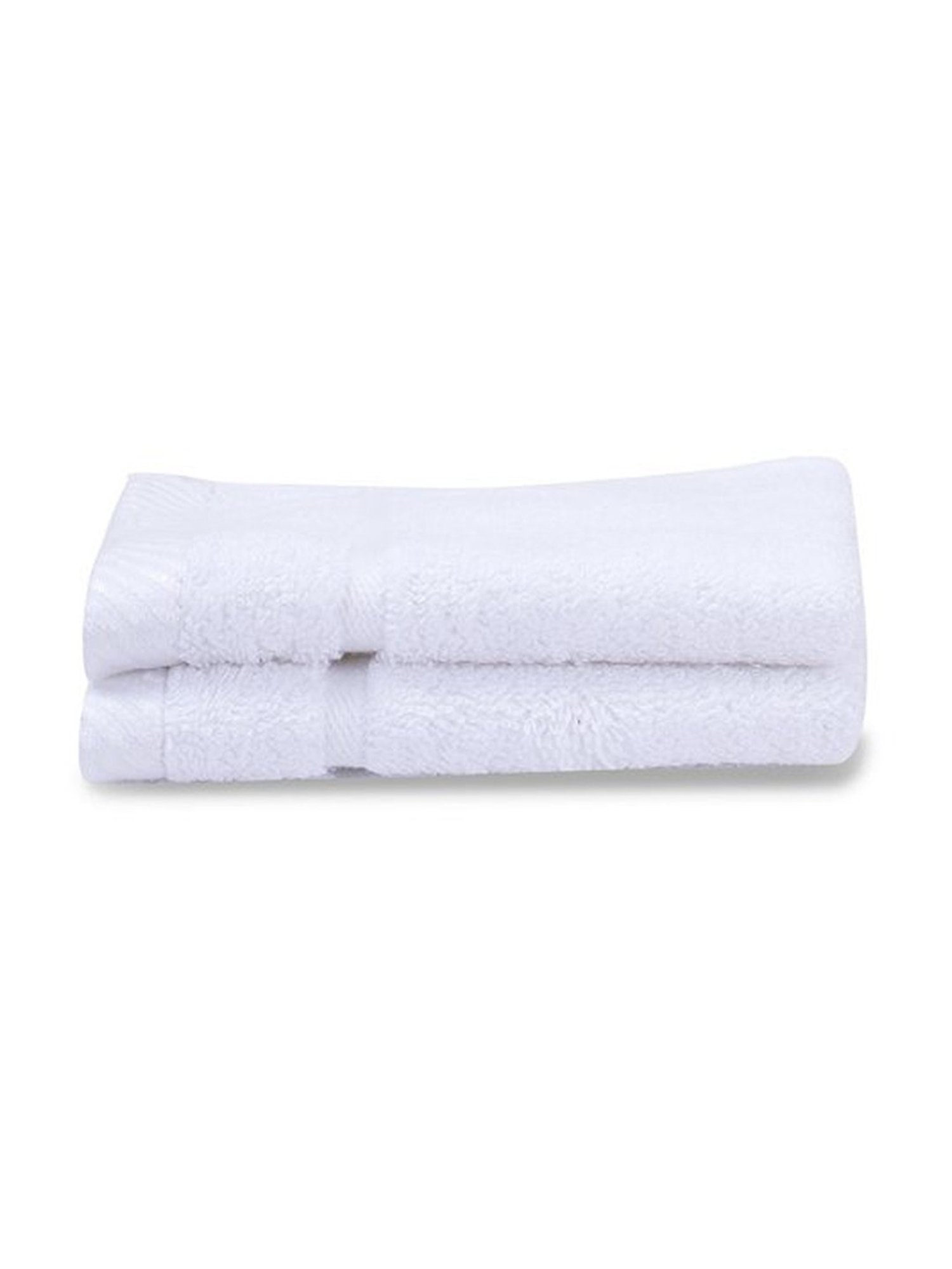 Maspar Amor White 650 GSM Bamboo & Cotton Bordered Hand, Face and Bath Towel - Set of 6