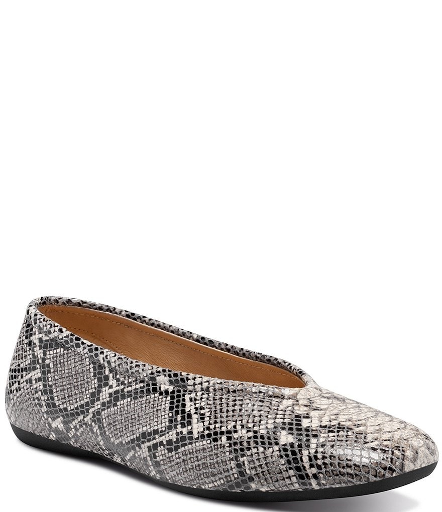 CC Corso Como Trishina Snake Print Leather Ballet Flats