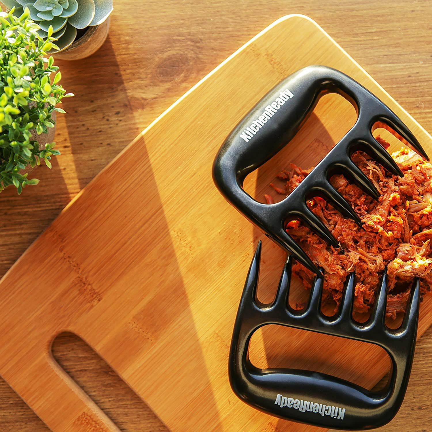 Kitchenready Pulled Pork Shredder Claws & BBQ Meat Forks - Paws for Pulling Brisket from Grill Smoker or Slow Cooker - Shredding Handling & Carving