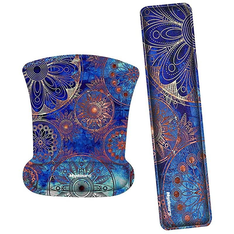 Keyboard Wrist Rest and Mouse Pad with Wrist Rest Support - Ergonomic Mouse Wrist Support - Memory Foam Durable Comfortable Lightweight for Gaming, Computer, Office, Laptop