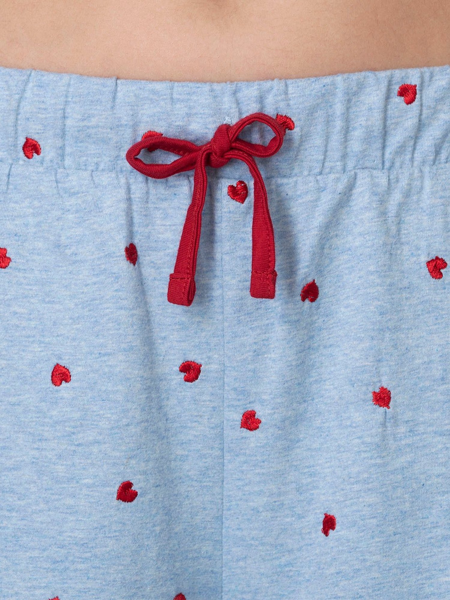 The Calm Collective Blue Embroidered Top With Shorts