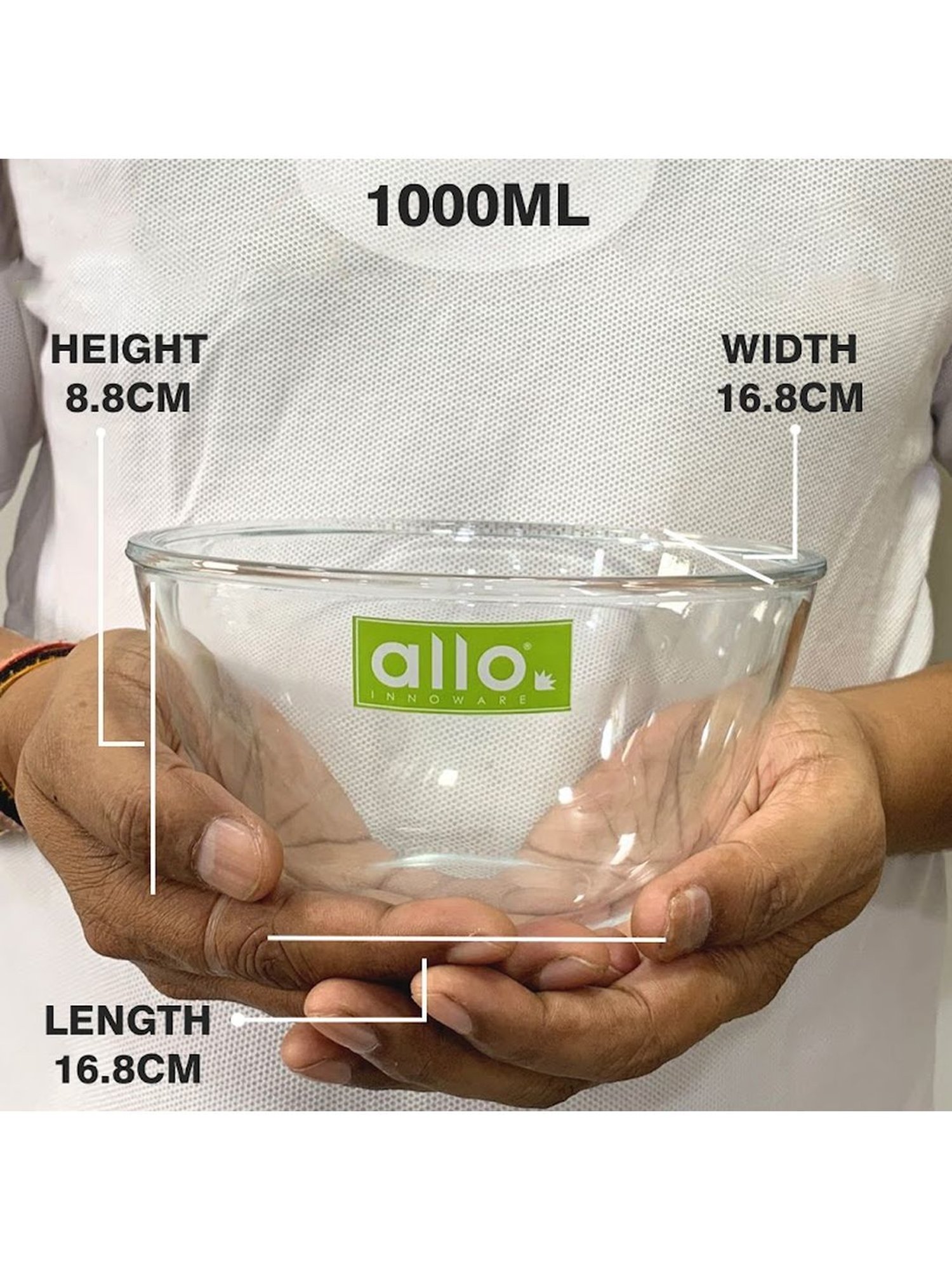 Borosilicate Glass Mixing & Serving Bowls, Oven & Microwave, Dishwasher and Freezer Safe Bowls