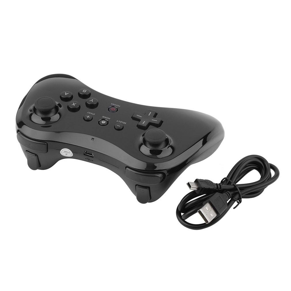 Wireless Controller Gamepad Joypad Joystick Remote Black Wireless Controller for Nintendo Wii U Pro