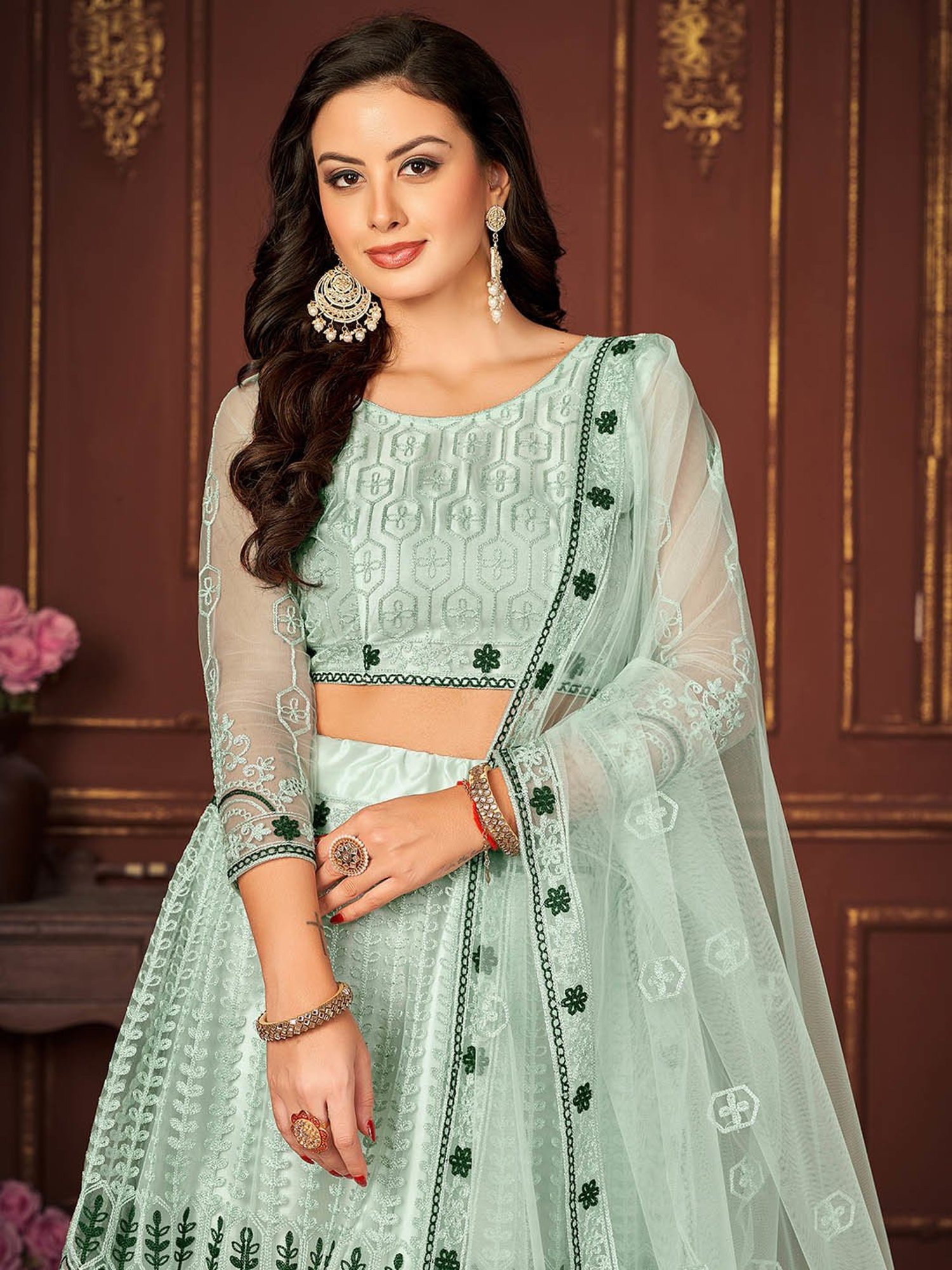 Warthy Ent Blue Embroidered Lehenga Choli Set With Dupatta