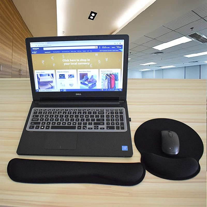 Mouse Pad  Memory Foam Mouse Wrist Rest Support Pad Nonslip Base for Office Home Laptop Mac Computer Ergonomic Support for Comfortably Typing Gaming Fatigue Relieved