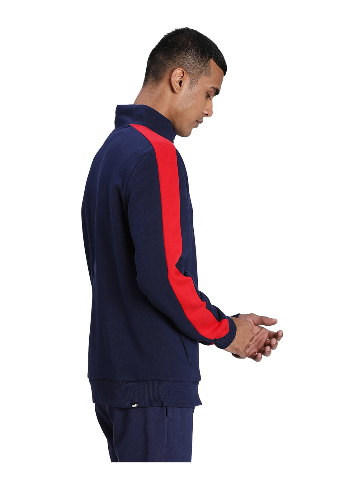 Puma Navy Cotton Regular Fit Sports Jacket