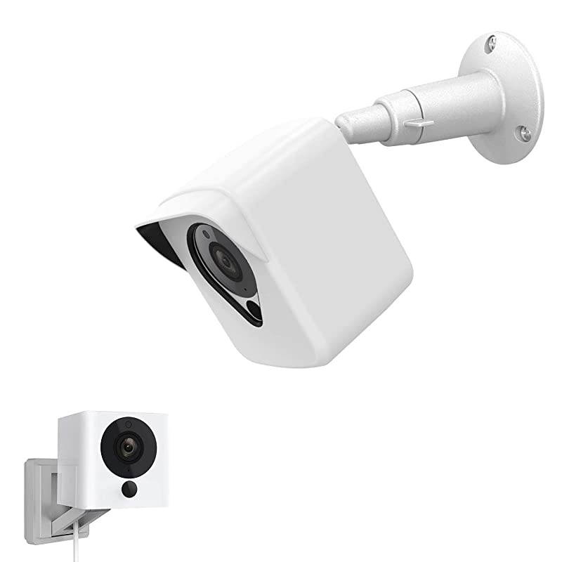 Cam Camera Wall Mount Bracket, COOWUFAN Weather Proof 360 Degree Protective Adjustable Housing Mount and Cover for Cam V2 V1 and Ismart Spot Camera Indoor Outdoor (White(1 Pack))