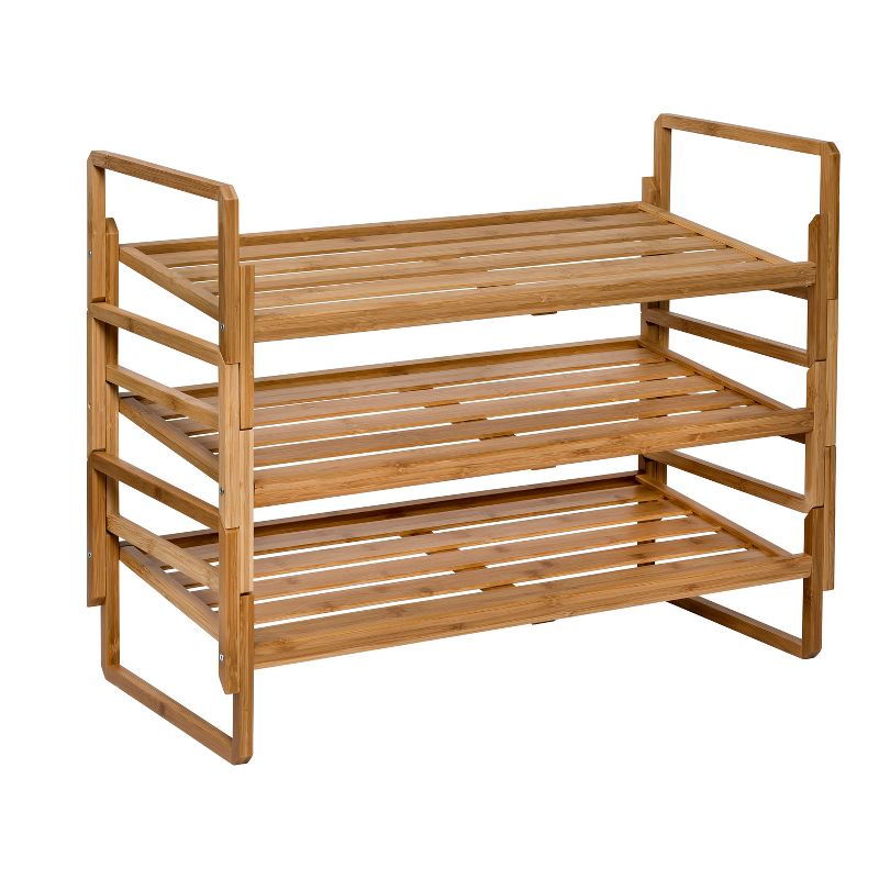 Honey-Can-Do 2-Tier Nesting Bamboo Shoe Rack