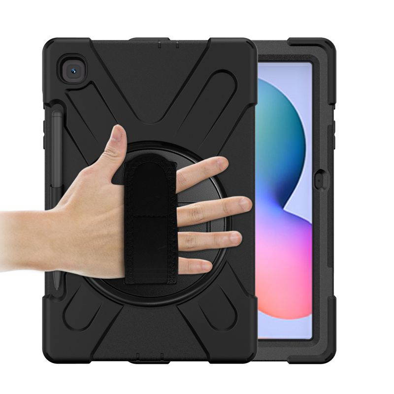 Galaxy Tab S6 LITE 10.4 P610 Case Cover, Heavy Duty Shield, Kickstand, Handstrap, Carrying Shoulderstrap Sling For Samsung Galaxy Tab S6 Lite 10.4 P610 [Black]