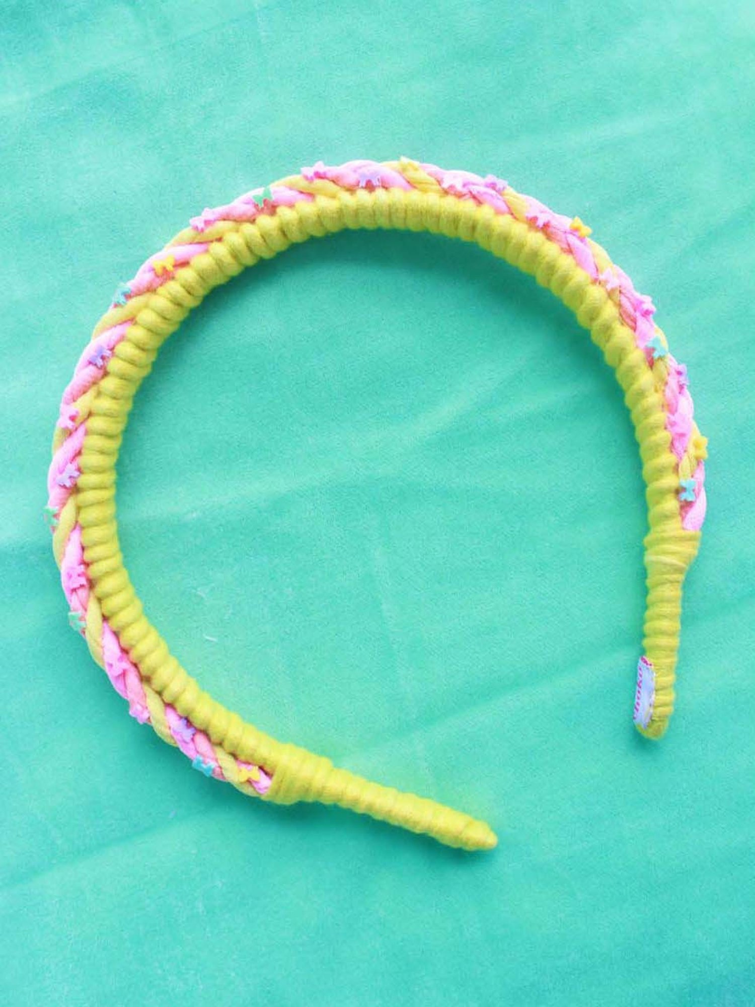 Choko Yellow Embellished Hair Band