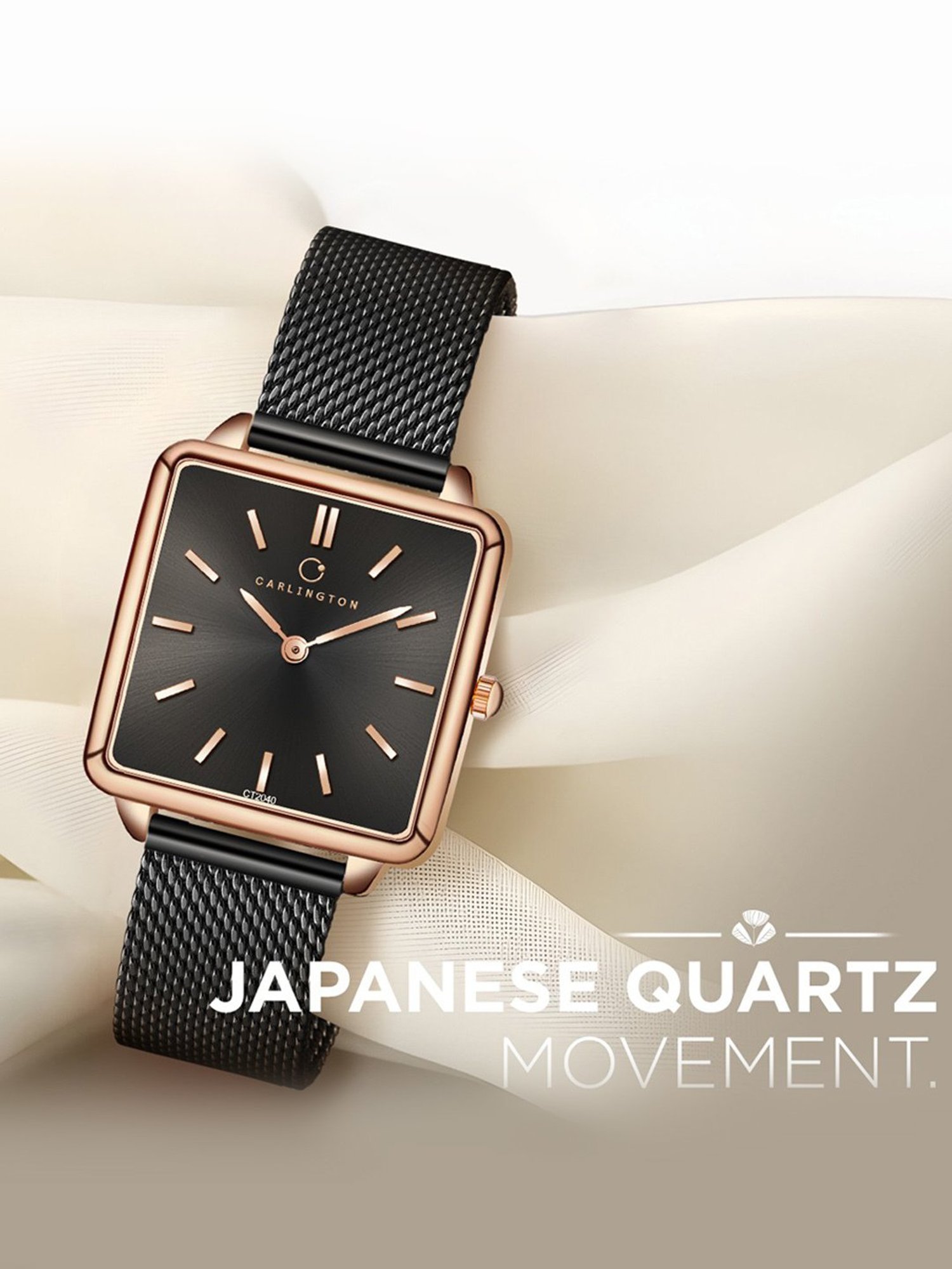 Carlington Iconic 2040 Black Analog Watch for Women