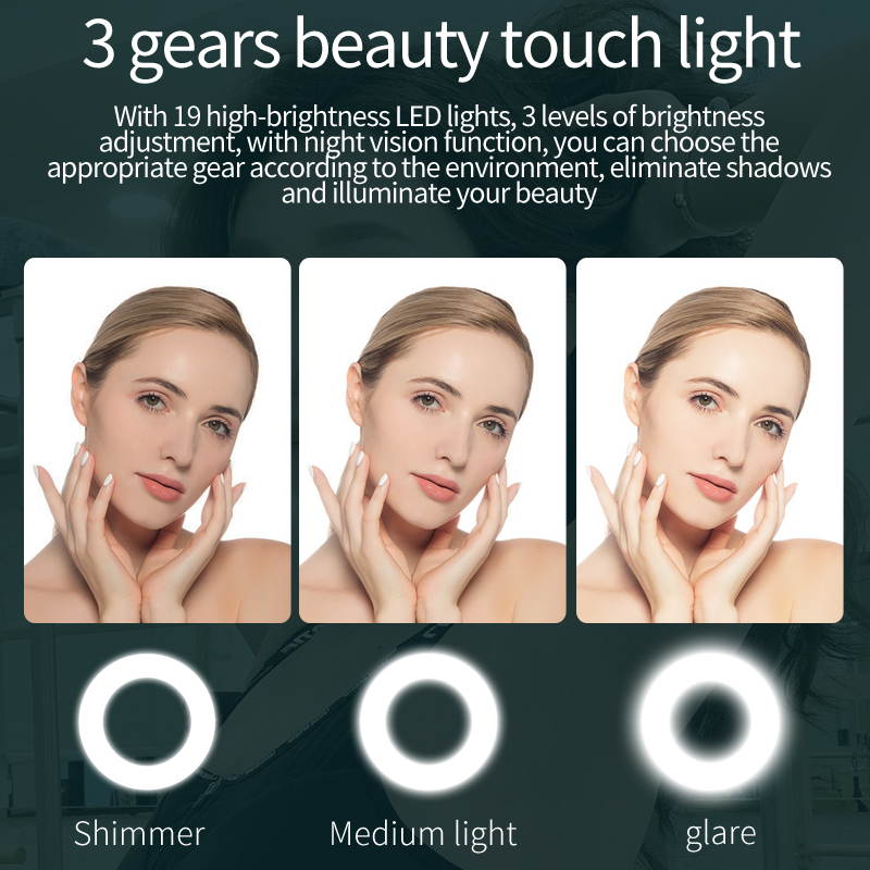 Webcam for PC, 2K HD Web Camera with Microphone and Ring Light, Wide Angle Web Cameras for Skype, Streaming, Teleconference, Video Chat, with Cover and Stand