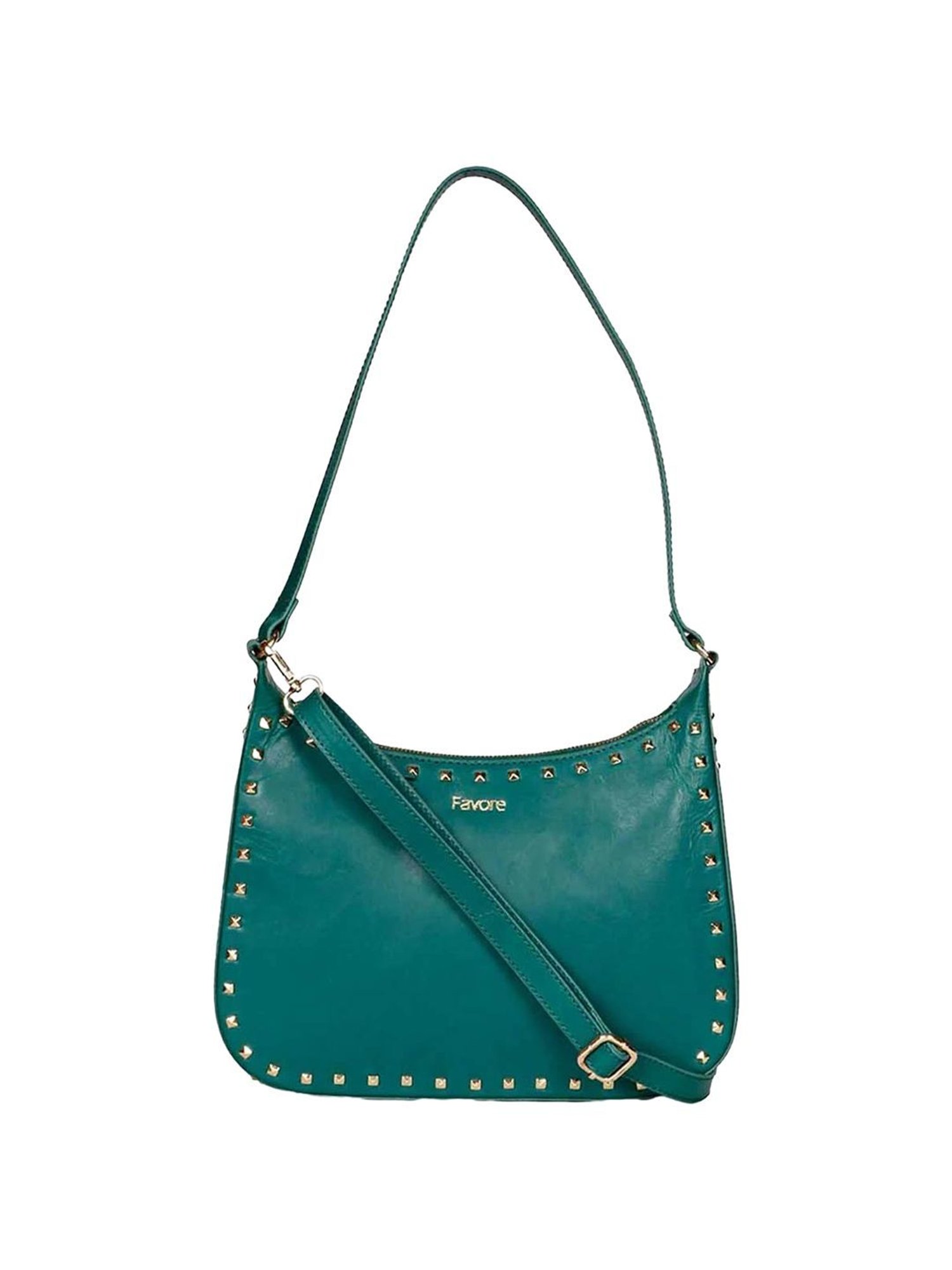 Favore Green Solid Medium Hobos