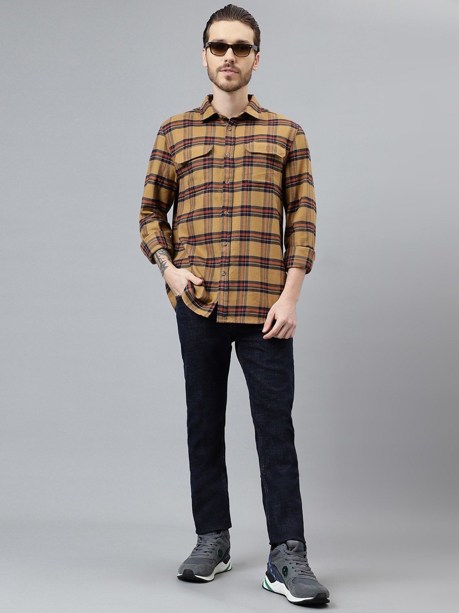 Woodland Purple Cotton Regular Fit Jeans