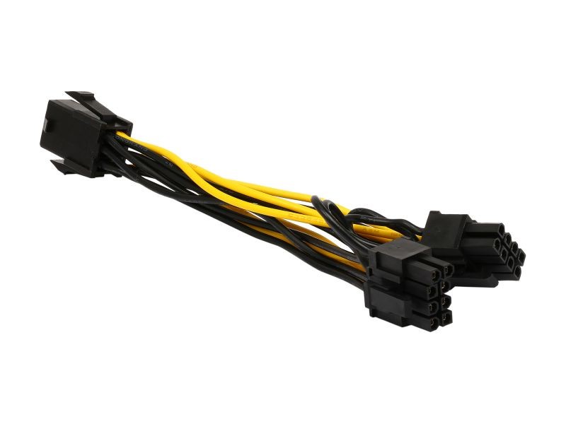 Rosewill PCIE6SPL28P-6 6.1 in. 6-pin PCIe to Two(2) x PCIe  8 (6+2) pin PCI Express Video Card 'Y' Splitter Power Adapter Converter