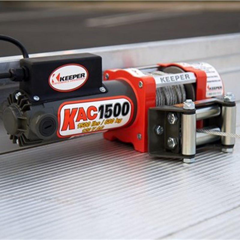 Keeper KAC15042 110/120 Volt AC 1500 Pound Capacity Garage and Workshop Electric Winch with Hand Held Corded Remote and 42 Foot Galvanized Wire Rope