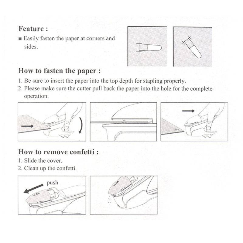 Hand-held Mini Safe Stapler without Staples Staple Free Stapleless 7 Sheets Capacity for Paper Binding Business Commercial Shop School Office