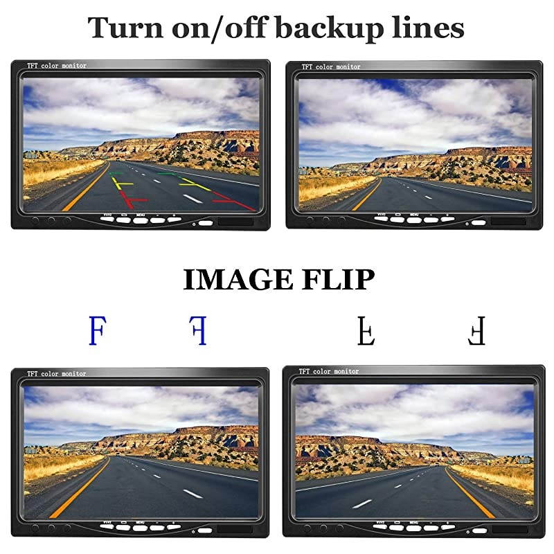 HD 2 Backup Cameras Kit 7 Inch Monitor Hitch Driving Rear View HighSpeed Observation System for RVsTrucksTrailers Campers5th Wheels Super Night Vision Waterproof IP69K R4