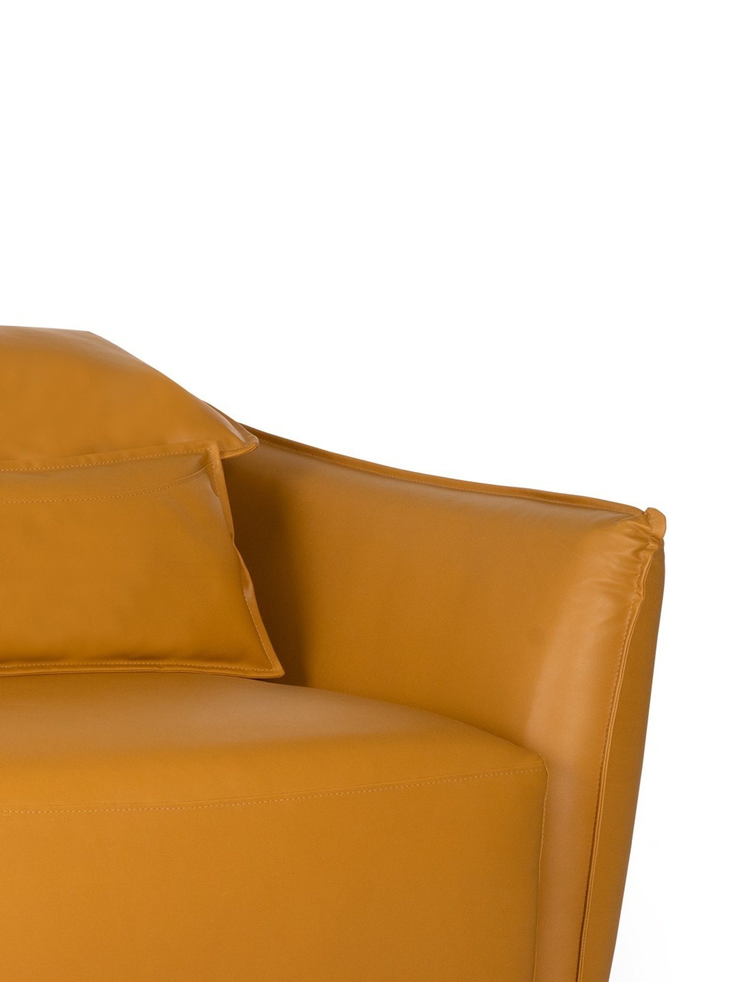 Durian Serena Amber Yellow Premium Leatherette 2 Seater Sofa