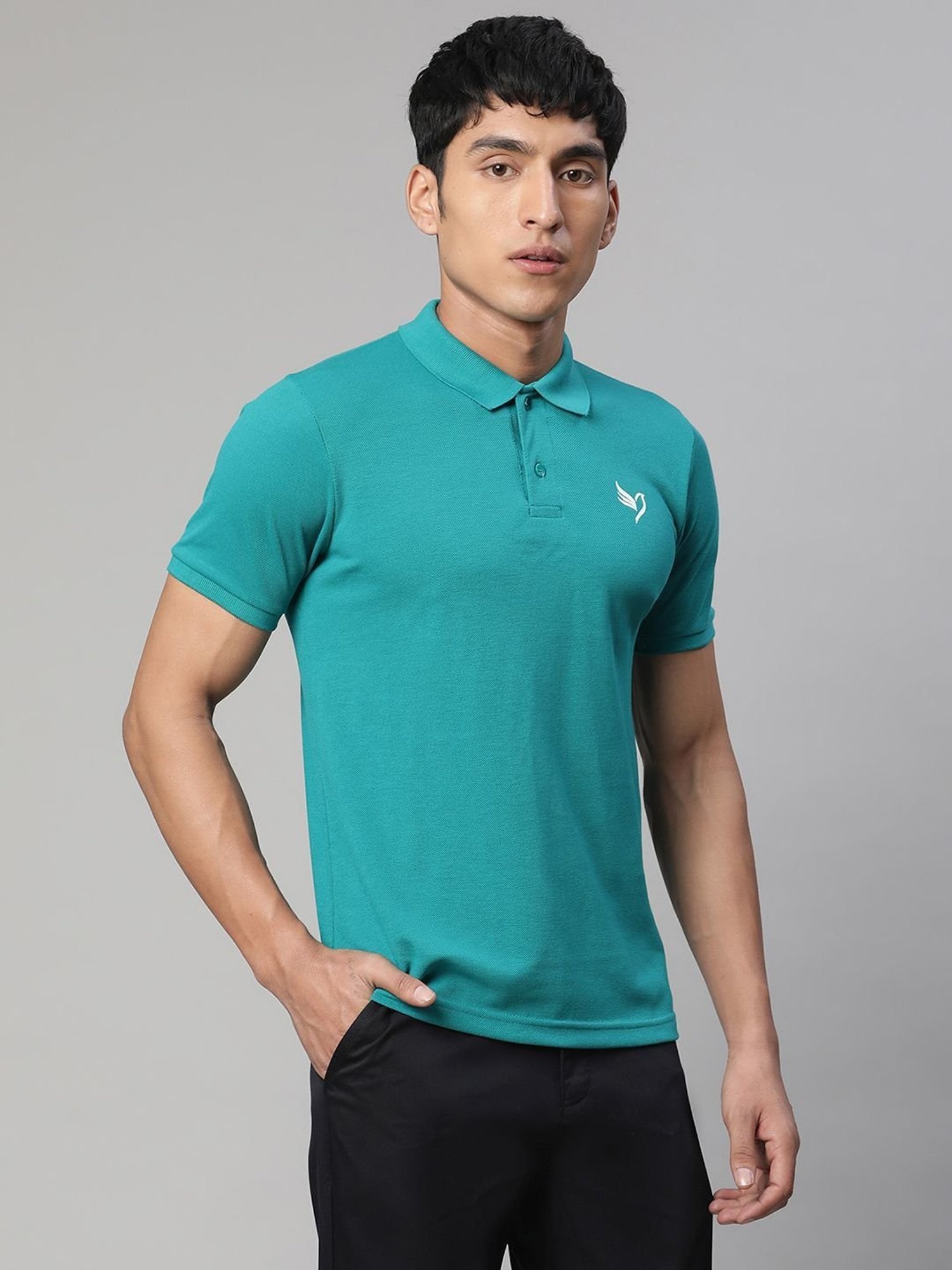 Global Republic Blue  Regular Fit Printed Polo T-Shirt