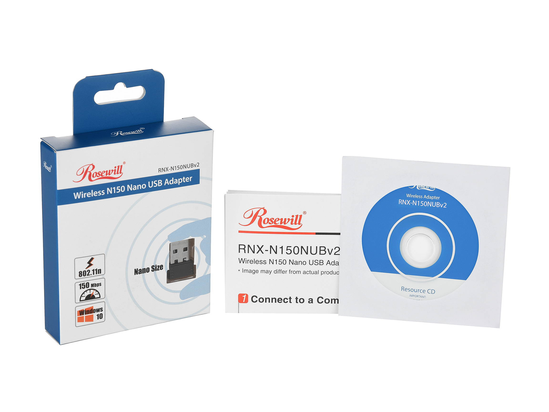 Rosewill N150 Wireless Nano USB Wi-Fi Adapter, 150 Mbps Data Rates, USB 2.0, Raspberry Pi / Pi 2 Compatible