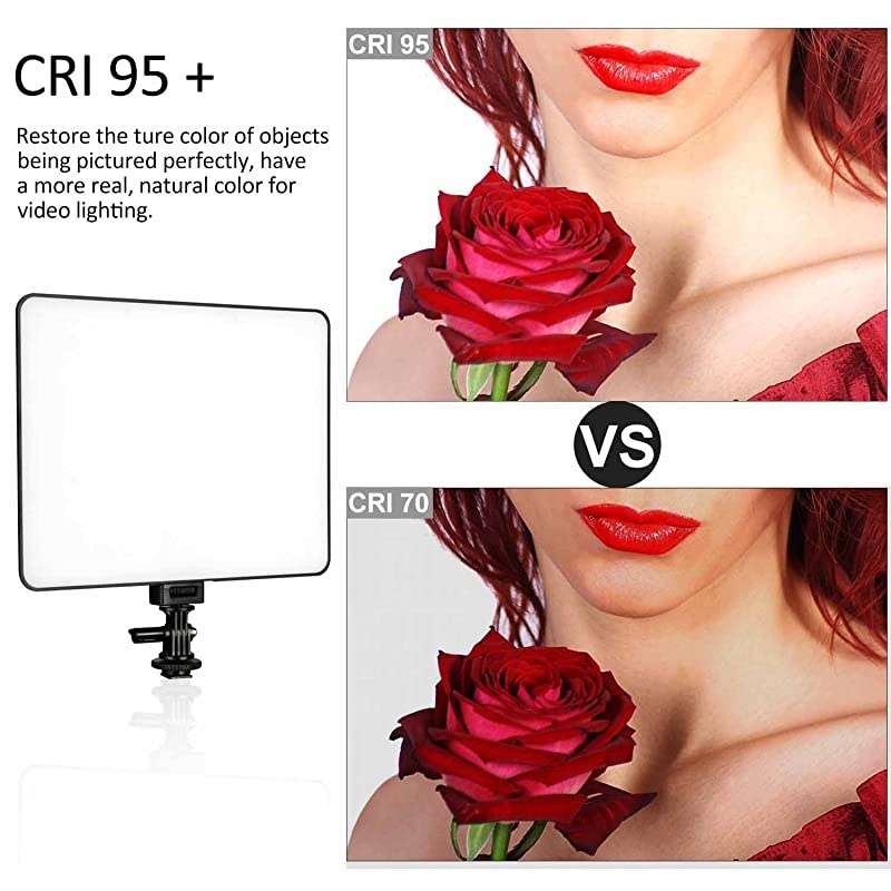 VL-200 3 Packs Ultra Thin Dimmable Bi-Color LED Video Light Panel Lighting Kit Includes: 3300K-5600K CRI 95 LED Light Panel with Hot Shoe Adapter/Light Stand/Remote Controller and AC Adapter