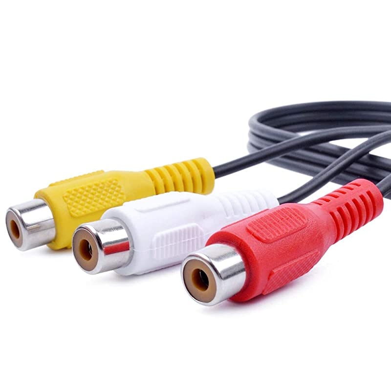 35mm to RCA Audio Extension Cable 35mm Male to 3RCA Female Stereo Audio Cable for SmartphonesMP3 TabletsSpeakersHome Theater 35 to 3RCA 28cm11inch2 Pack