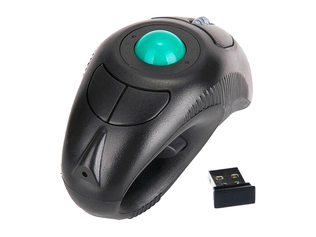 2.4GHz Trackball Wireless Finger HandHeld USB Mouse Mice Optical Thumb Controlled Ergonomic Handheld Finger Portable Mice for PC Laptop MAC computer