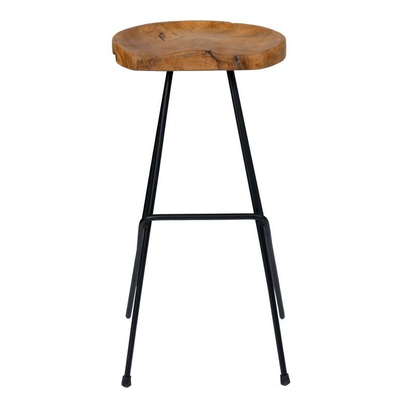 Set of 2 Haisley Teak Barstool Brown - East at Main