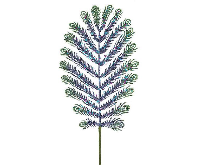 North Star 30" Green and Blue Glitter Peacock Feather Artificial Christmas Spray